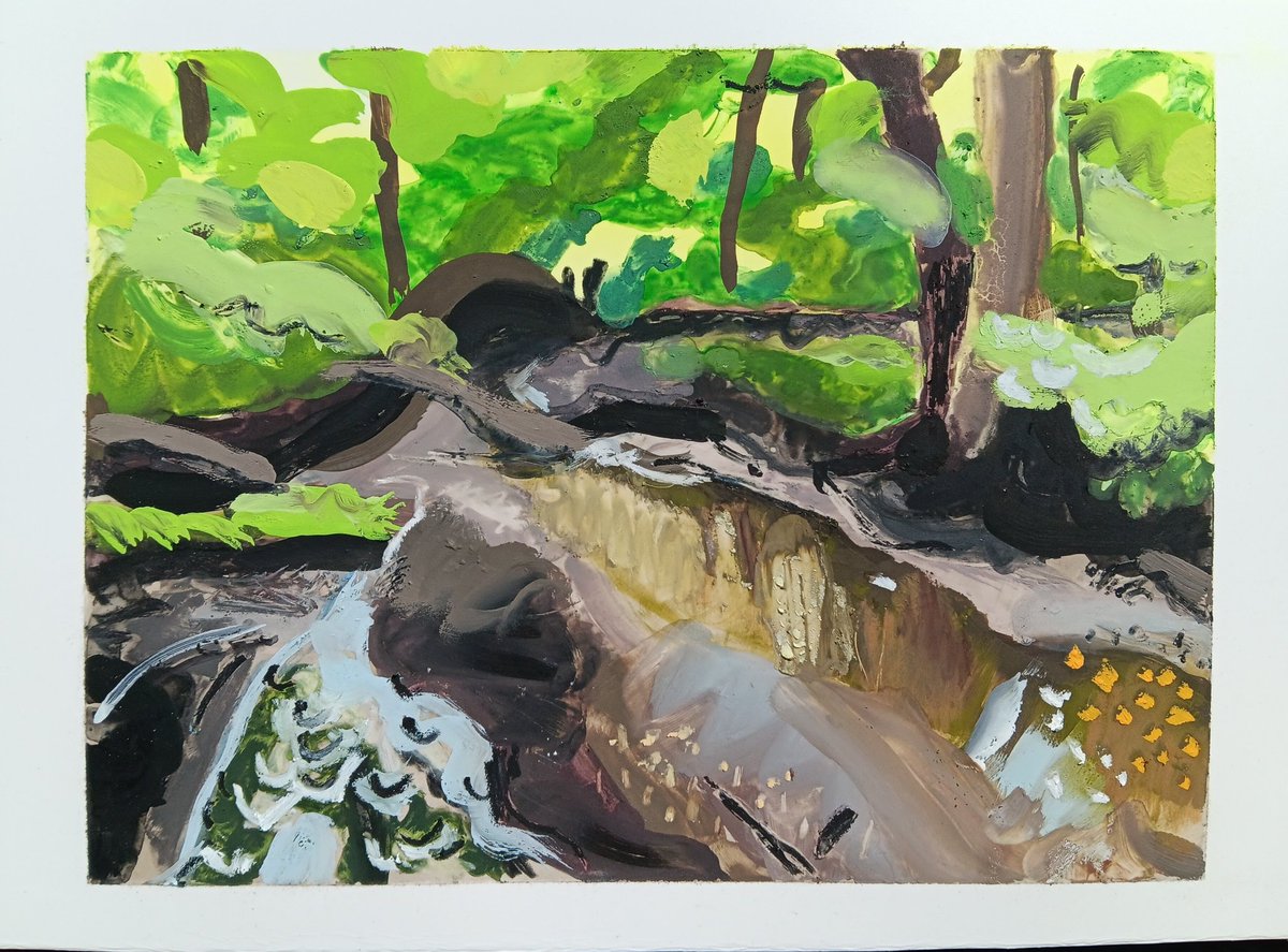 The crick in Seminary Woods
Gouache, soft pastel, watercolor crayons, polypropylene paper