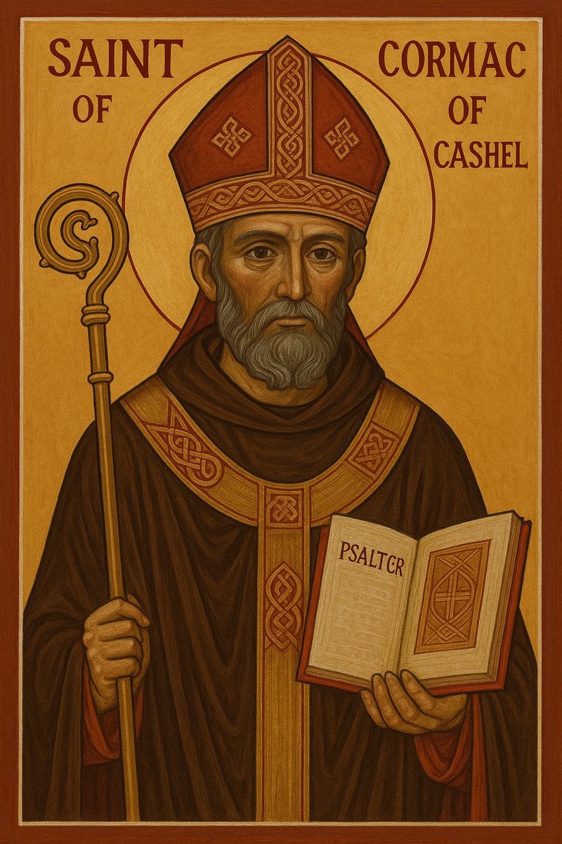 IrishSaints0's tweet photo. Saint Cormac of Cashel
Feast Day Sept 14
Bishop, scholar & friend of St. Columba.
Compiled the Psalter of Cashel and wrote one of the first Irish glossaries.
First Bishop of Cashel, Ireland. @CashelandEmly #Cashel #Ireland
#StColumba #Catholic #Cormac #IrishSaints https://t.co/QBSIKLXII5