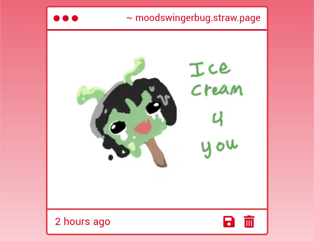 Ohhhhhh my gods I make the BEST novelty iced cream, anonymous artist, you are a genius. This markets itself. You could watch in real time on a warm day as your chilled Mantis pop powers up with the force of emotion and sheds PASSIONATE TEARS as she melts!!!! 🍦🍨😭📈