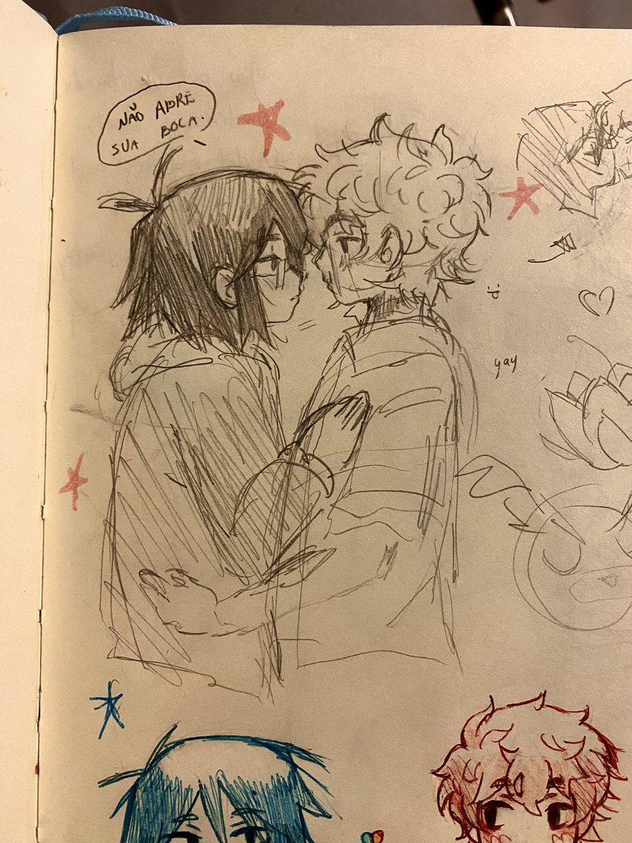 I bought a new sketchbook for me today and this was the first thing i did on it wowww
S: Dont open ur mouth.

#sfacomic #StarvingforAttention #sfa