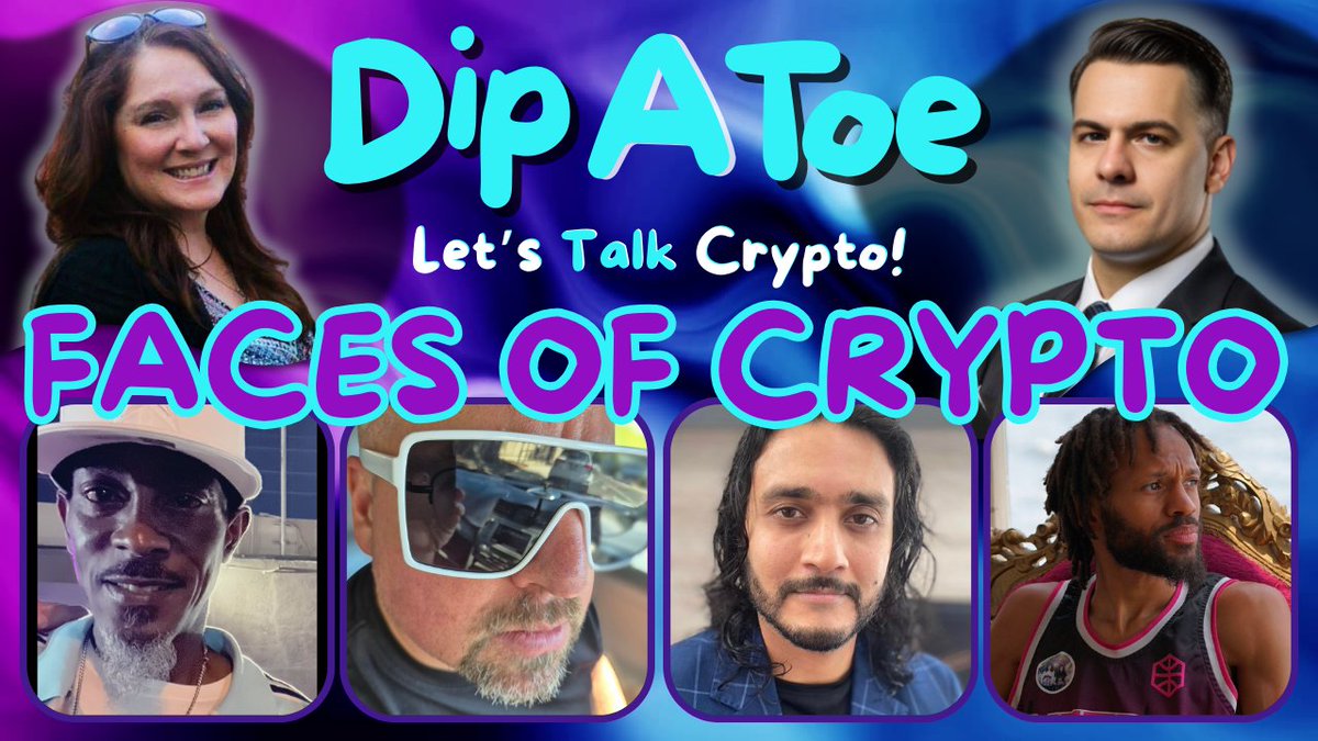 Crypto Constellation: Shueyb, Marvin, MoonManT &amp; BRZRKR Blaze New Trails! 

Faces Of Crypto! Join us for an electrifying Dip A Toe: Faces of Crypto on Wednesday, September 17, 2025, from 8-10 PM ET, where we showcase a vibrant lineup of blockchain trailblazers. This episode