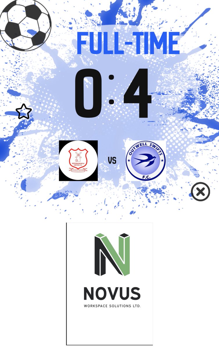 Good win today but more to come hopefully. Goals from <a href="/whugeezer/">jack brand</a> , <a href="/kainward88/">kain ward</a> , Adan Lewis and Rossi Beart. Massive thanks to <a href="/NovusWSL/">Novus Workspace Solutions Ltd</a> for the game sponsor 💙