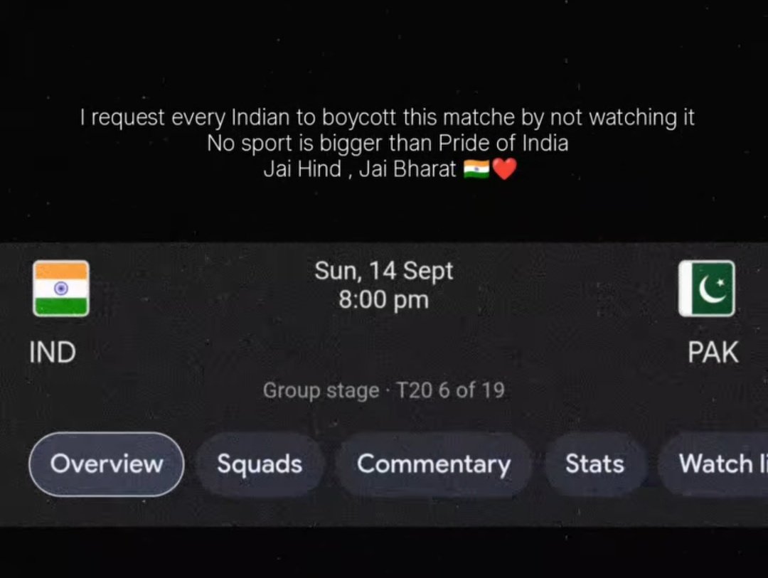 Adityap58772714's tweet photo. Complete Boycott !

@BCCI
We Want a match between Chennai Super Kings and Rawalpindi Rawals in IPL after Capturing Pakistan.

Till then Complete Boycott to Bharat Pakistan Matches from my side.

पूर्ण बहिष्कार !

Jai Hind 🇮🇳
Jai Jai Shree Ram 🚩
#IndiaVsPakistan 
#BoycottINDvPAK https://t.co/VAlZAnPmnx
