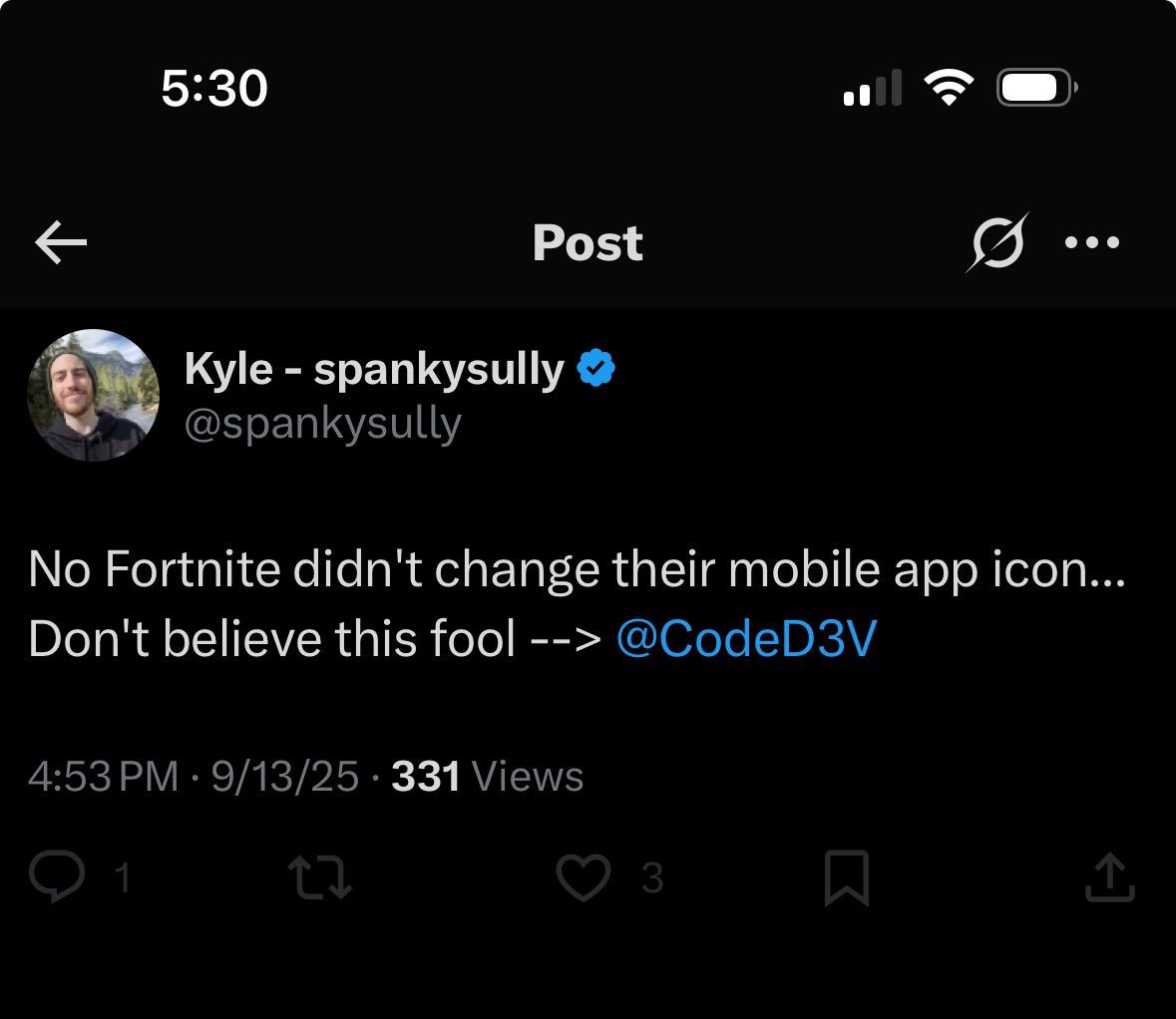 CodeD3V's tweet image. Bro does NOT know what a joke is 💀