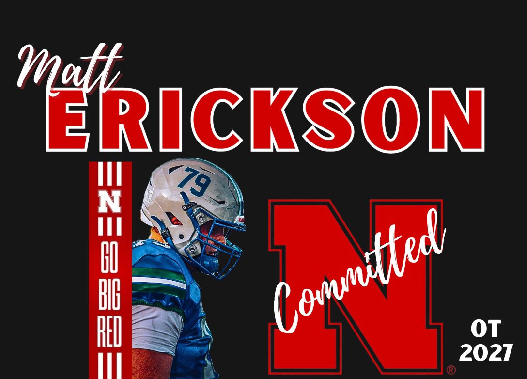 MattErickson__'s tweet image. I’m 100% COMMITTED to the University of Nebraska! GO BIG RED! 🌽🏈
#GBR #Committed
@CoachMattRhule @DonovanRaiola
@CoachCoeling @CoachEJbarthel