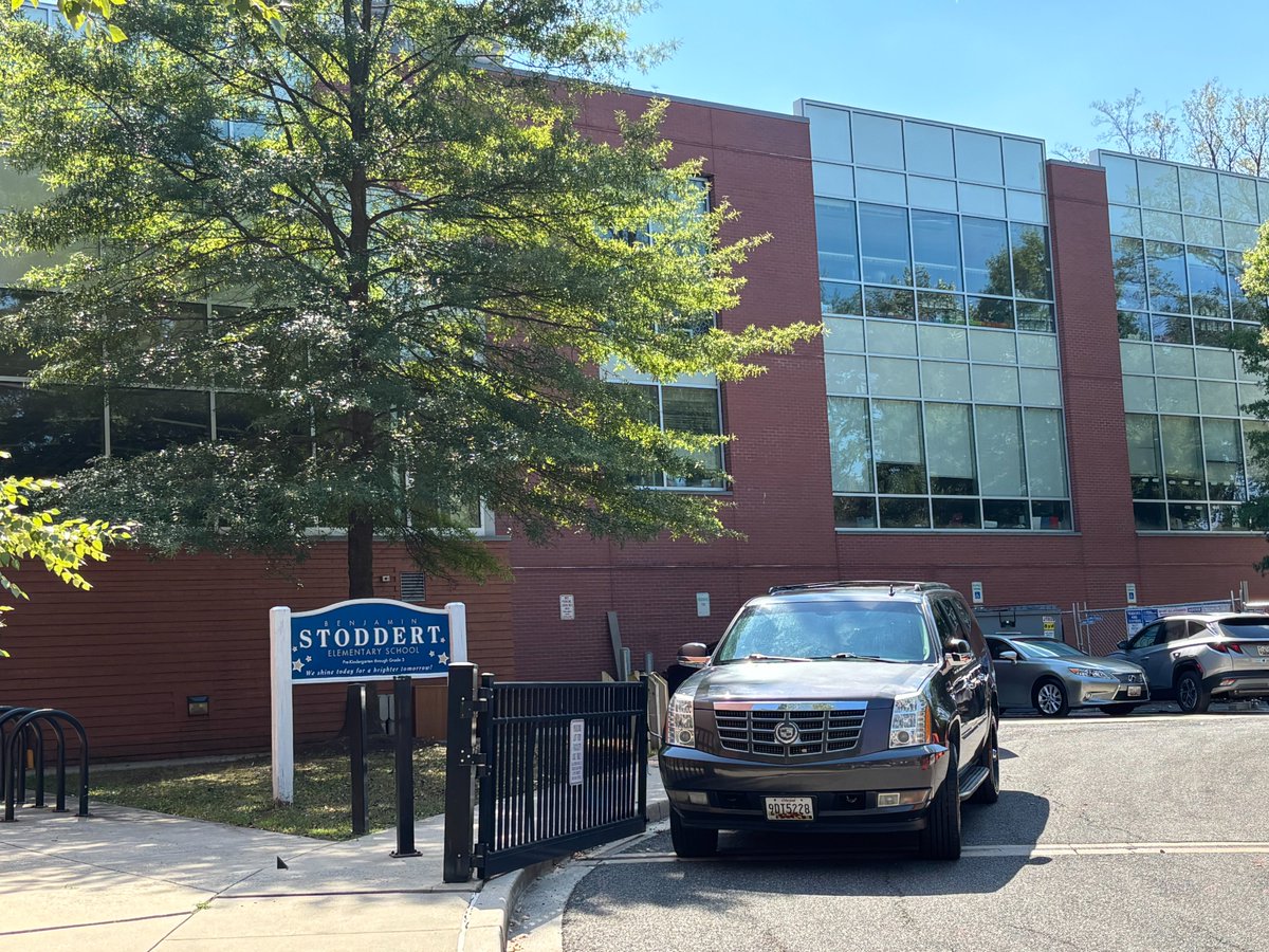 AlanSInouye's tweet image. My walk today:  Stoddert Elementary School; Craving Sweets NOW! restaurant; NBC Channel 4 Washington; and Woods Gate at American University.