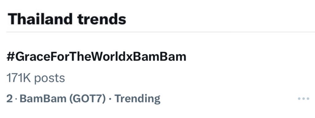 นับถอยหลังอีกประมาณ 3 หมื่น 200K จะมาแล้วค่ะ ก่อนตี 5 ไหวไม่ไหวสู้เขาทุกคน 🫶🏻✨ 

#GraceForTheWorldxBamBam