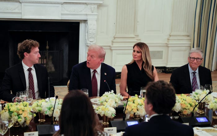 I'm still laughing about the fact Elon Musk didn't get invited to Trump's tech summit and they sat Zuck next to Trump and Bill Gates right next to Eva Braun