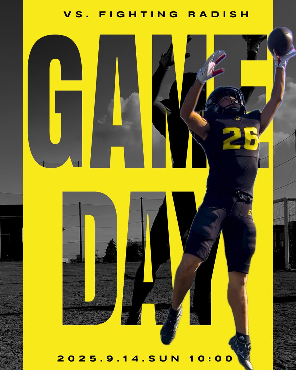 【試合告知】
GAME DAY

9月14日（日）
vs. 東京農業大学オホーツク校　FIGHTING RADISH 
10:00 kick off 
📍帯広畜産大学グラウンド

WR/CB #26 勅使河原将国
勝負曲: Power - Kanye West
意気込み: 勇往邁進

#GoPanthers #BLACKPANTHERS
#americanfootball #football