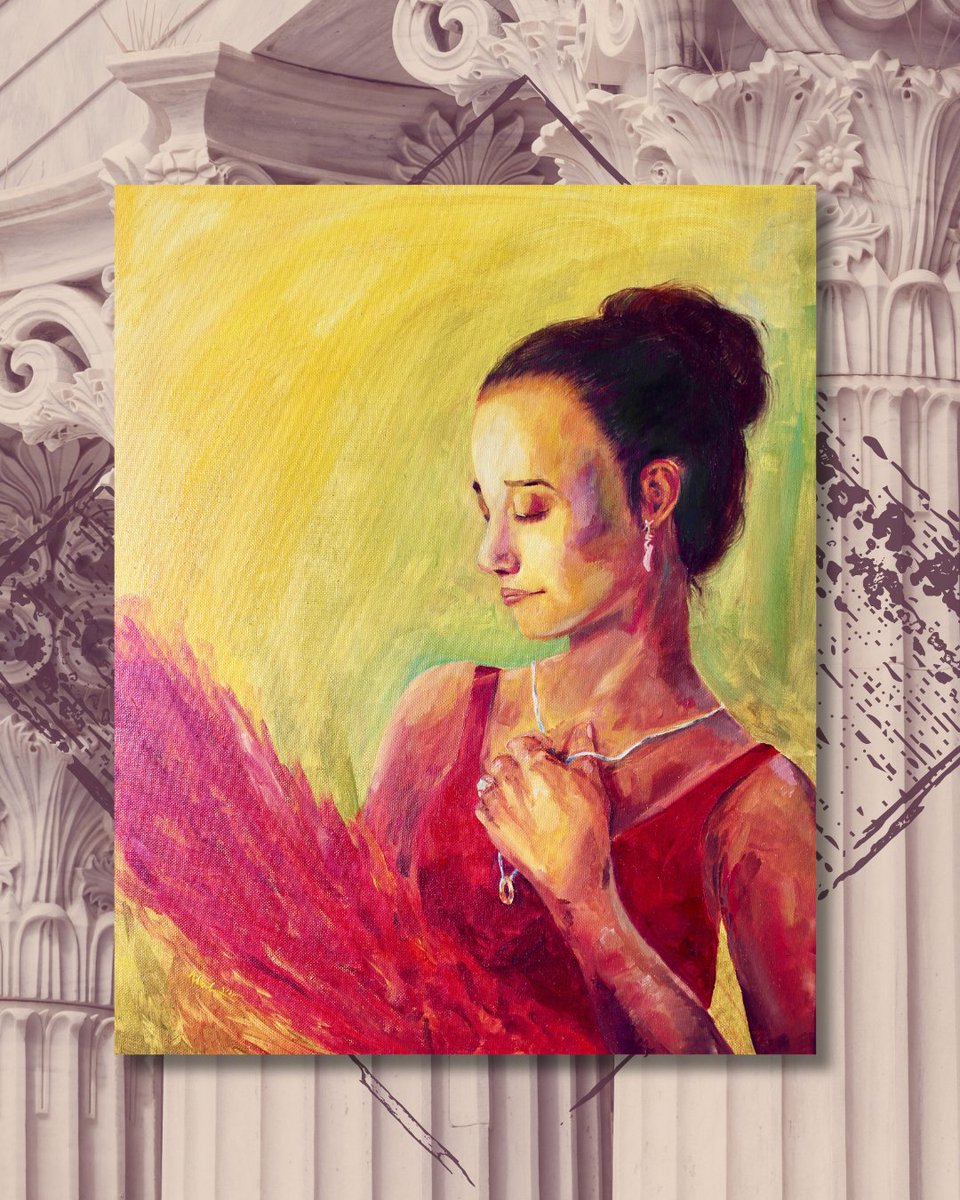 h_e_salian's tweet photo. Ballerina in Mourning, Oil, 2025, 16x20" 'Sometimes you just feel like being dressy.' - Klinger #artcollectors #art #painting https://t.co/AZvVtIBGyb