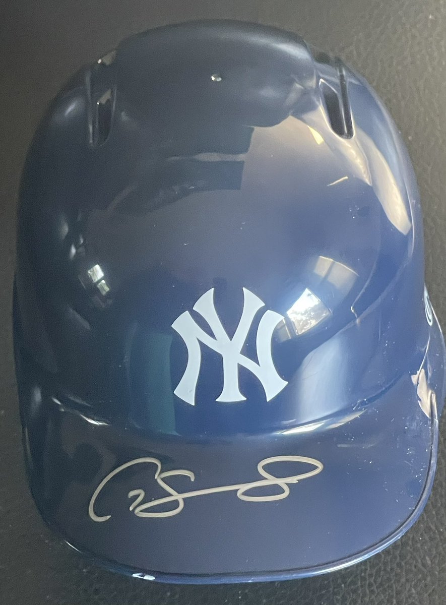 JHawkshoops's tweet photo. Gary Sanchez signed Yankees helmet from Steiner sports $25 shipped https://t.co/QgCgW22VAH