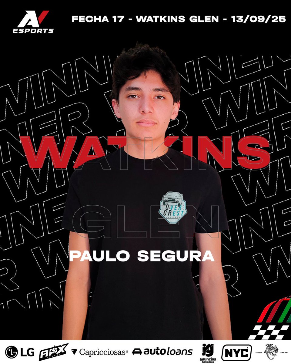 avesports_latam's tweet image. 🏆 ¡Victoria en Watkins Glen! 
Paulo Segura, del equipo Over Crest, se lleva el triunfo en una carrera llena de emoción y estrategia en el trazado estadounidense.

#FormulaAV #SimRacingMX #SimRacingLatam #AVEsports #CarreraVirtual #SimRacingLife