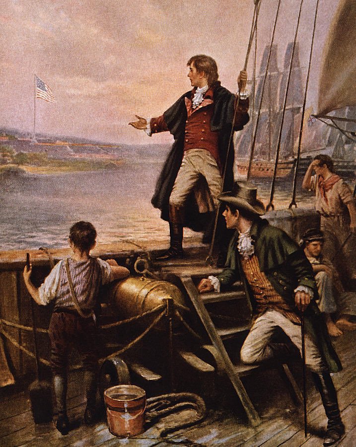 September 13, 1814: During the War of 1812, Francis Scott Key wrote what became “The Star-Spangled Banner” while held captive by the British in Baltimore Harbor. 

He penned it upon seeing the American flag still flying the next morning after the bombardment.
