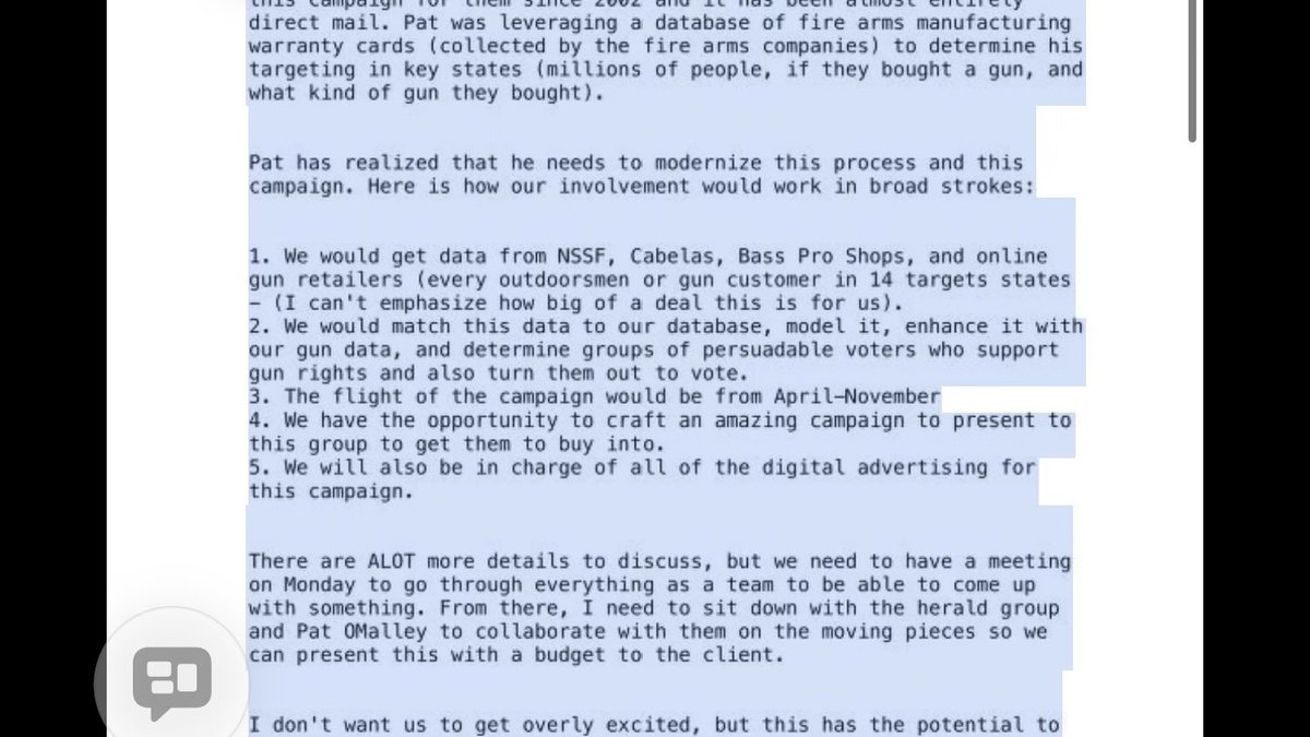 LulaEDUcate's tweet photo. 100% — NRA data laundered through Experian, enriched by Palantir. Algorithms are radicalizing our kiddos— by design.
#Emerdata now owns the algo— #FrontierServicesGroup Guo (Yacht Bannon was arrested on) and Prince.
They ginned up a Pavlovian campaign so when they hear “gun control” they actually hear— take your guns. Because— it was planned. Here is an email from the investigation that specifies they indeed took the warranty cards. Cambridge Analytica has been radicalizing gun owners to trigger a Civil War for years.