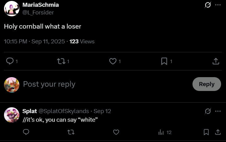 If anyone is confused as to why I'm only now posting about Splat now, since I knew about the doxxing stuff for a while...

Saw these replies, this is just not right, I genuinely don't understand any of this