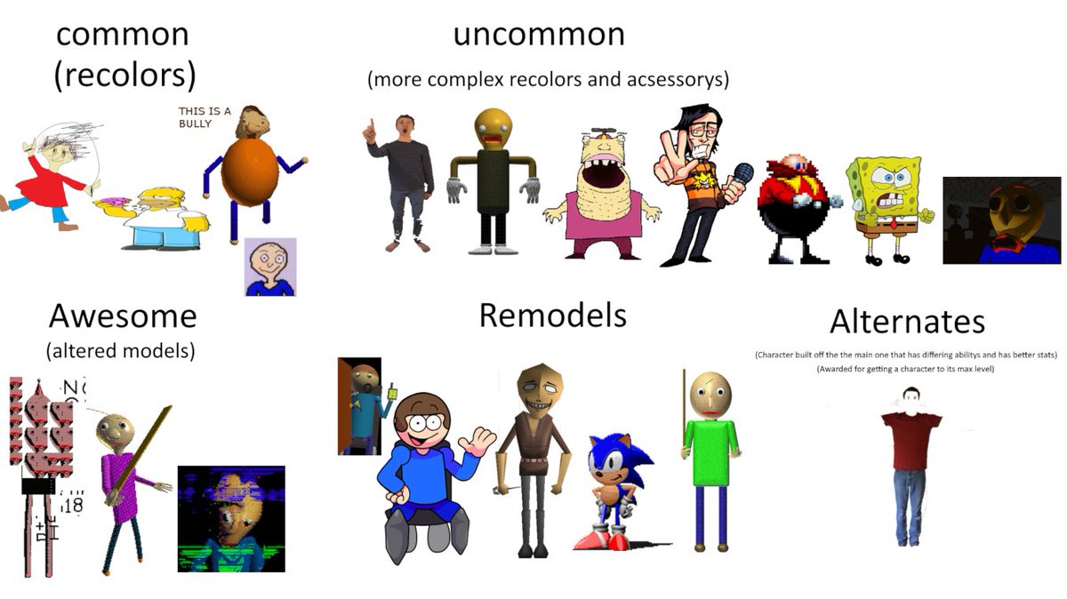 Skins id give baldi if i made an asym game.