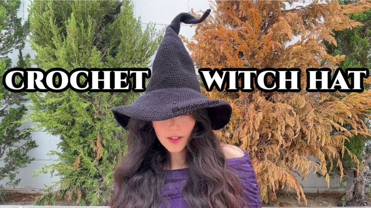 Crochet Witch Hat 🖤 Halloween Crochet youtu.be/Mktl9JZ2ChE?si…