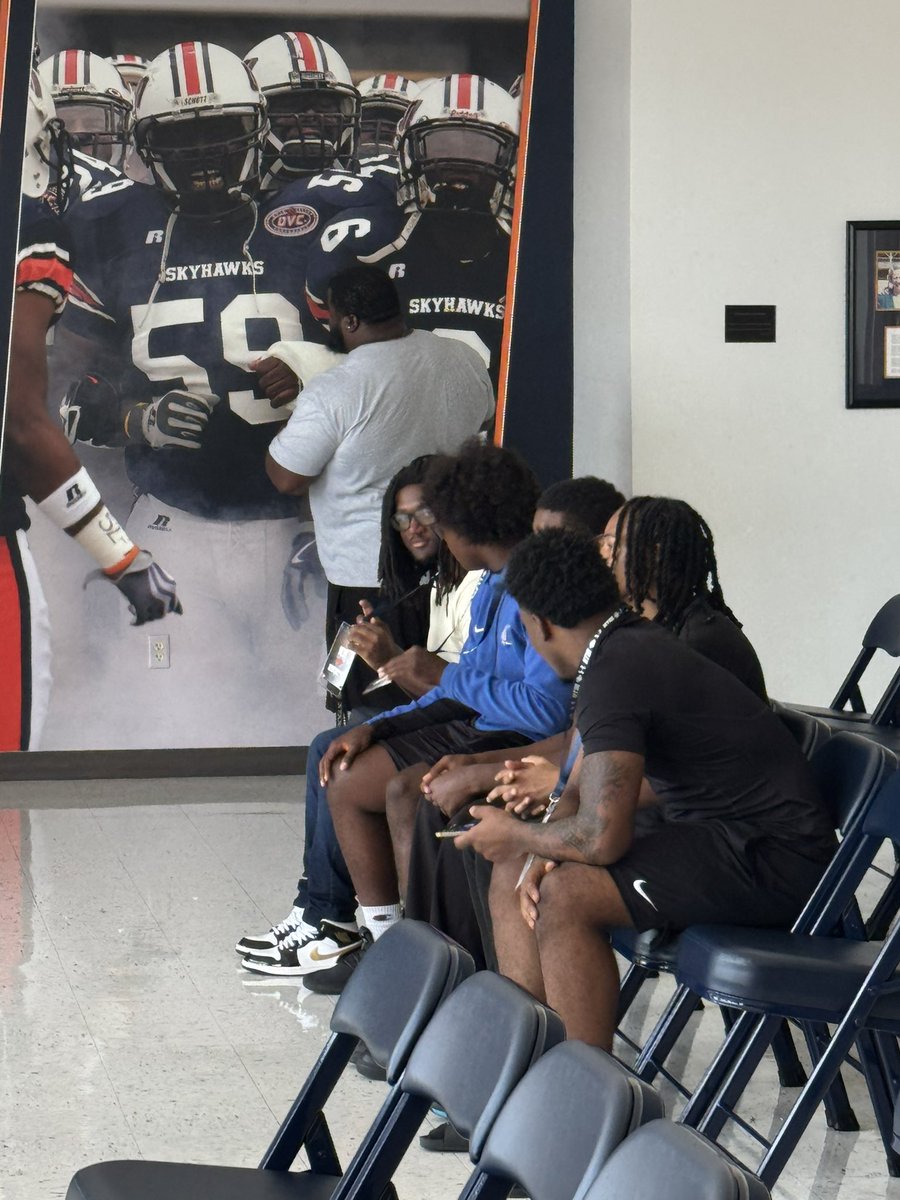Coach <a href="/caj2c/">Christopher Johnson</a>  and some wolverines <a href="/UTM_FOOTBALL/">UT Martin Football</a>  today!!! #lsup