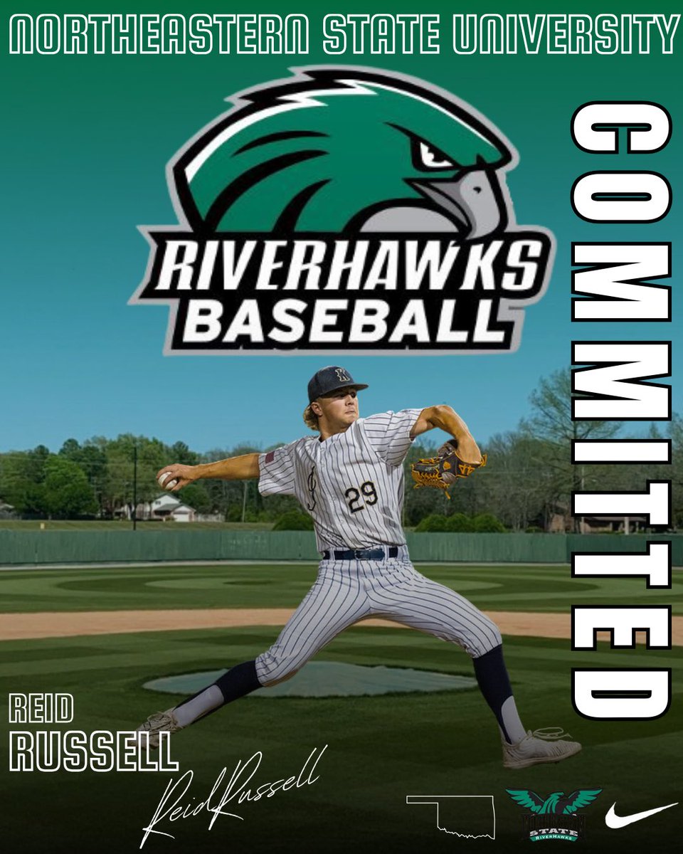 Reid Russell (@reidrussell15) on Twitter photo I’m very blessed to announce my commitment to <a href="/RiverHawksBSB/">Northeastern State Baseball</a> in Tahlequah, Oklahoma, continuing my academic and athletic career with <a href="/CoachCone32/">Kyle Williams</a> and the RiverHawks coaching staff. I’d like to thank God, my family, friends and coaches for all of the sacrifices and for believing I’m very blessed to announce my commitment to <a href="/RiverHawksBSB/">Northeastern State Baseball</a> in Tahlequah, Oklahoma, continuing my academic and athletic career with <a href="/CoachCone32/">Kyle Williams</a> and the RiverHawks coaching staff. I’d like to thank God, my family, friends and coaches for all of the sacrifices and for believing