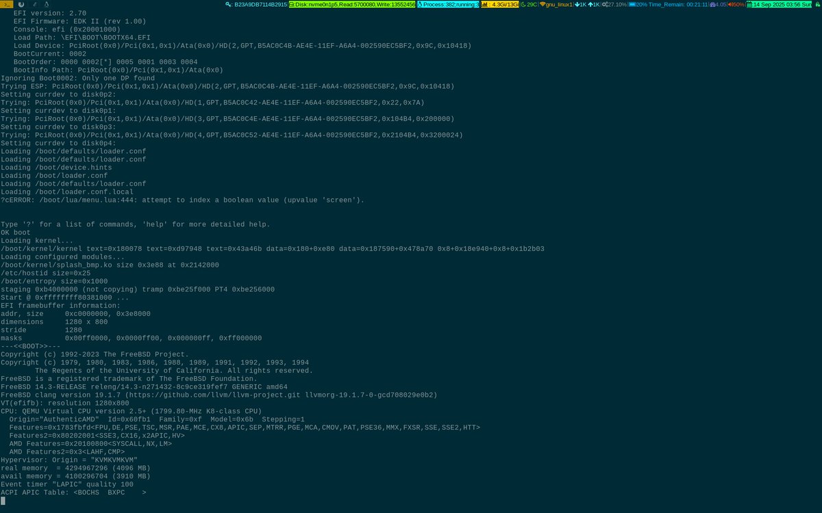 unixbhaskar's tweet image. Not so exciting ...but bloody good 👍

#freebsd #operatingsystem #UNIX