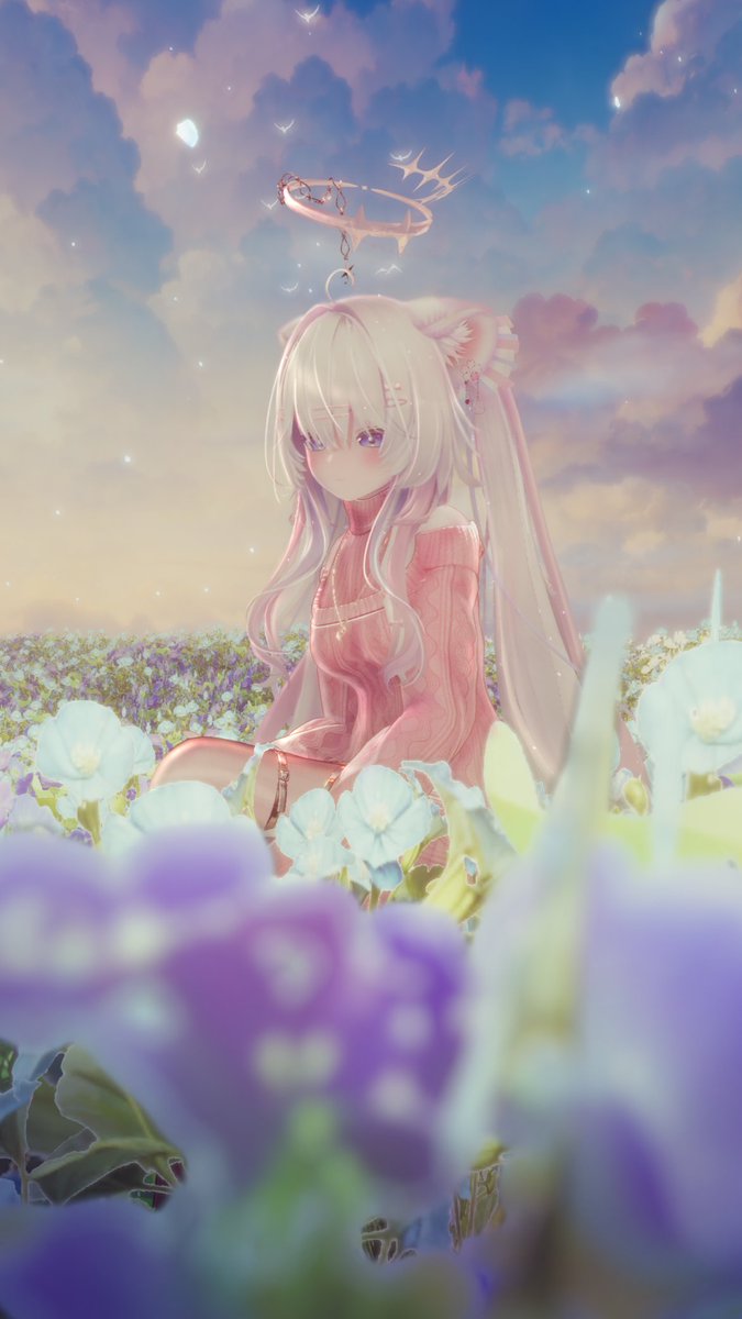 Whispering a silent wish to the flower...
_ _ _
_ _
_
#VRChat 
#IKUSIA 
#mizuki3D