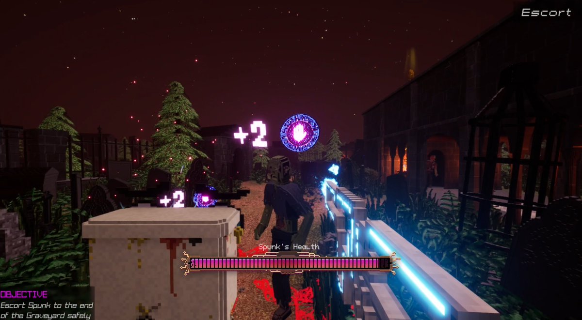 #ScreenshotSaturday Protect Spunk from hoards of the undead in an escort mission! If they crave brains, they're about to be severely disappointed!
#GlitchSPANKR #Zombies #Gaming #indiedev #indiegaming