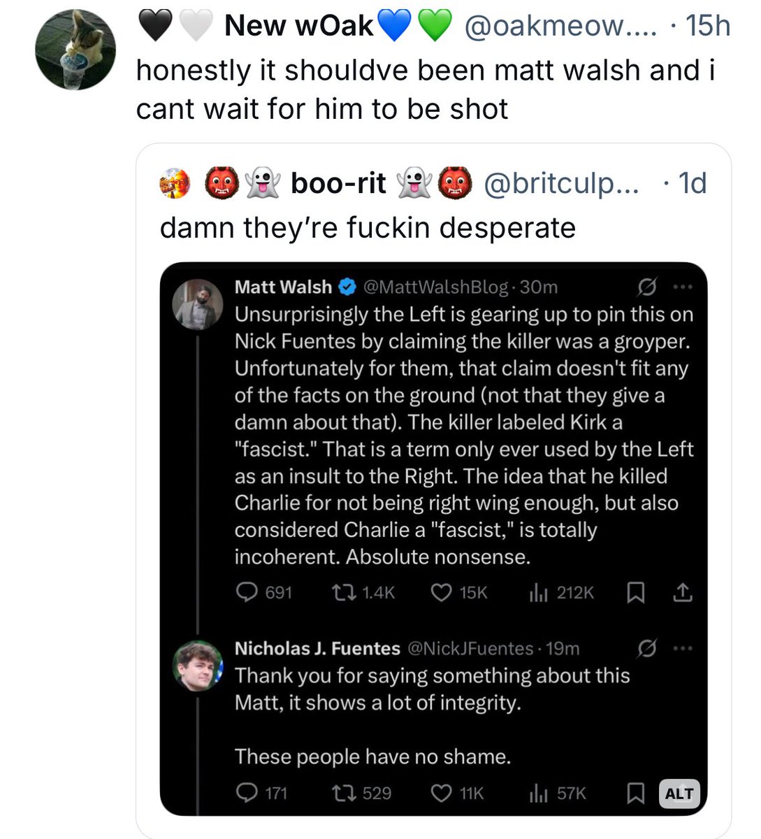 Based on the screenshots people keep sending me, it seems that Blue Sky is a place where leftists just sit around talking about who they want to kill next