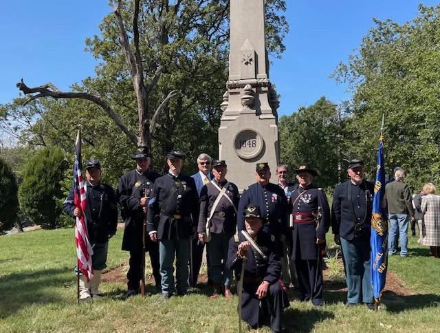 SUVCW's tweet photo. Brothers of the Department of Missouri rededicated the Col. Frederich K. Hecker monument in Benton Park in St. Louis Missouri. Huzzah Brothers!!! #missouri #mizzou #stlouis #monument #rededication #suvcw #gar #grandarmyoftherepublic #lestweforget https://t.co/afX1OjUpYn