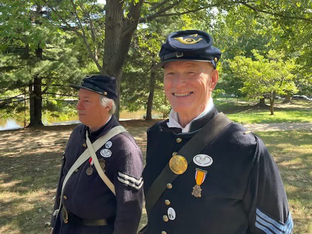 SUVCW's tweet photo. Brothers of the Department of Missouri rededicated the Col. Frederich K. Hecker monument in Benton Park in St. Louis Missouri. Huzzah Brothers!!! #missouri #mizzou #stlouis #monument #rededication #suvcw #gar #grandarmyoftherepublic #lestweforget https://t.co/afX1OjUpYn