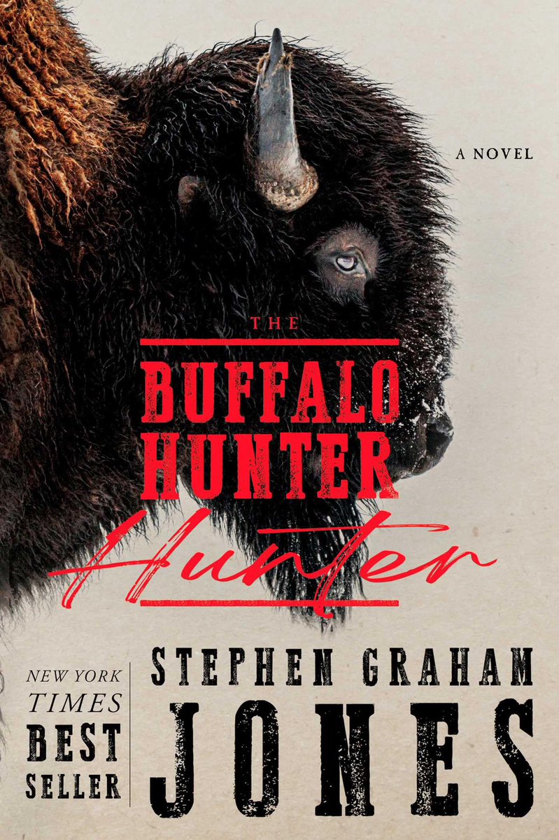 AaronDries's tweet photo. BUFFALO HUNTER HUNTER by Stephen Graham Jones is an outstanding novel, blowing my mind. I listened to the audiobook, often stopping in my tracks on my walks through the country, staring at the sky, shocked, gripped. Immersive, violent, angry, funny, mournful. It NEVER flinches. https://t.co/QFGmc61r7t