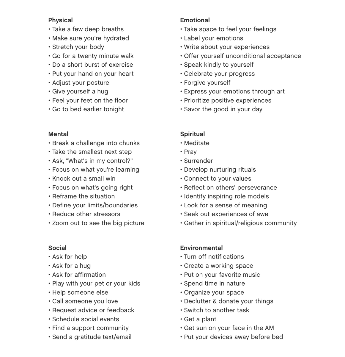 If you're feeling low, can you pick one and shift your focus...