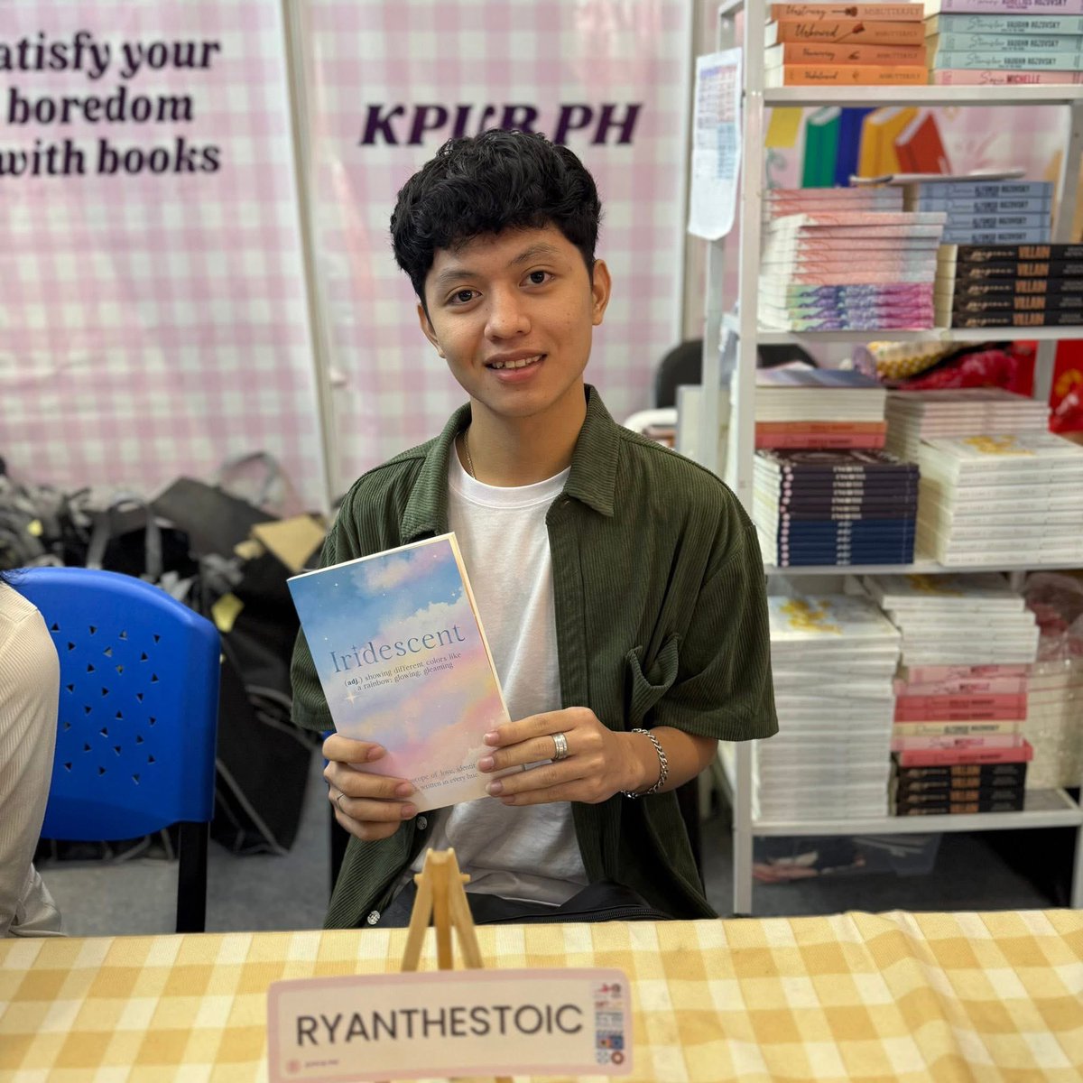 kpubph's tweet photo. ATM: N.D. (endee), CJ Rioboca and Ryanthestoic’s book signing, authors featured in Iridescent anthology ✨️
#KPubPHatMIBF #GetLitatMIBF #StoriesInEveryForm #MIBF2025 https://t.co/spDTKzdOS6