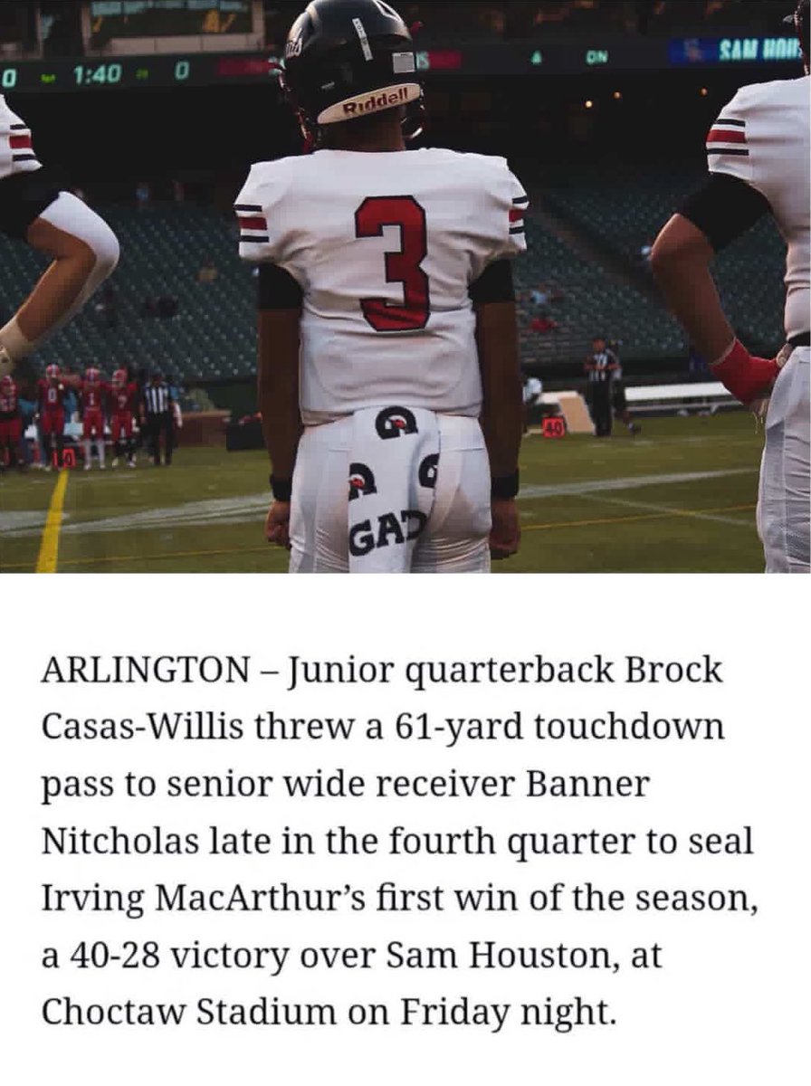 ME and <a href="/Bannernitch/">Banner Nitcholas</a> CUT The lead Vs Arlington Sam Houston, AND ENDED their Comeback Hopes with a Clutch Touchdown To SEAL the game. With a FINAL of 40-28
<a href="/BNitcholas/">Beck Nitcholas</a>