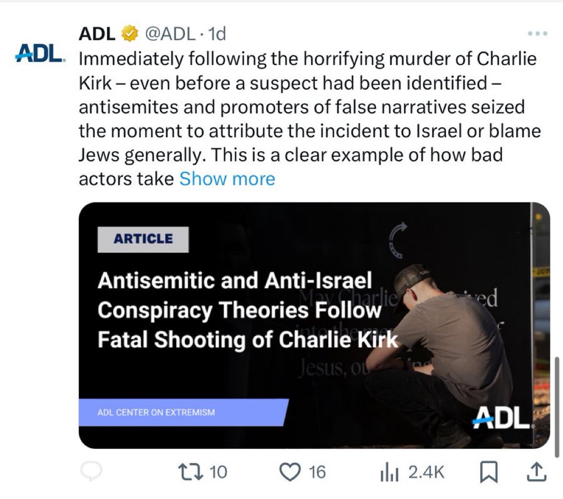 This is why people are distancing themselves from Israel.

I don’t care much about Israel, but when the ADL, a Jewish lobby group, spreads this false narrative, it’s hard to stay neutral.