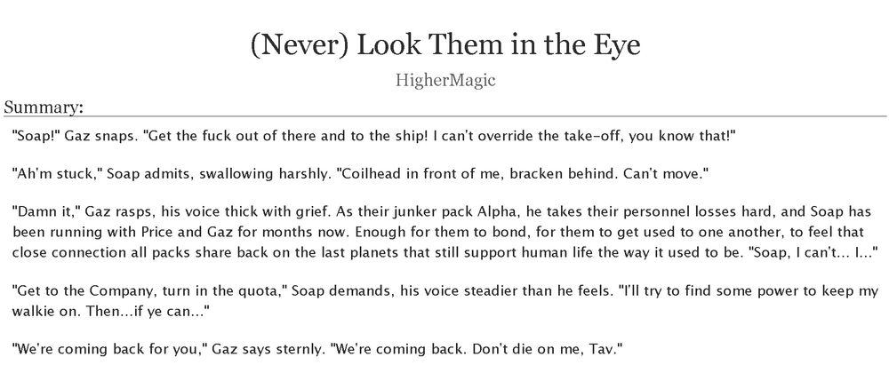 Here we have it! An omegaverse Lethal Company AU with creature!Ghost and junker!Soap for <a href="/JhopeKoreanJesu/">Ivill 🗡️🎶🖋️</a> 🥰 Enjoy, darlings! 💕  

archiveofourown.org/works/70799816