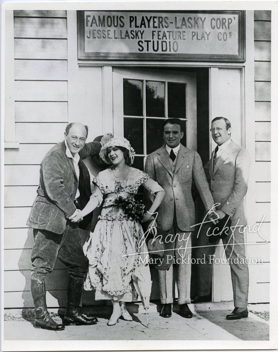 Cecil B. DeMille, Mary Pickford, Douglas Fairbanks and Jesse Lasky, 1916...