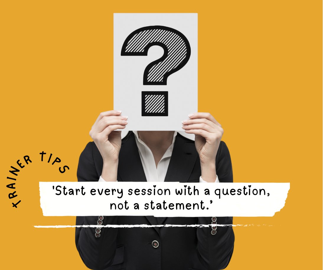 SpecTrainingRTO's tweet image. 💡 Trainer Hack: Start sessions with a question, not a statement.
It sparks curiosity &amp;amp; switches the brain into learning mode.
👉 What’s your go-to icebreaker question?
#TrainerTips #SpecTraining