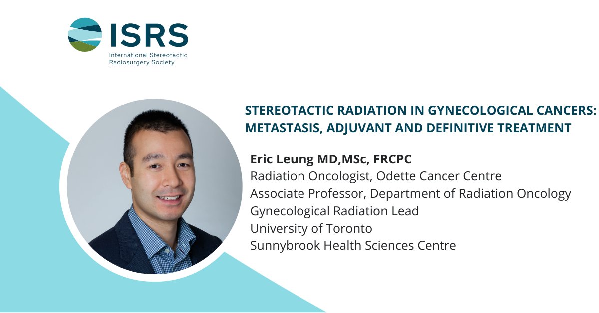 ANNOUNCING: The next #ISRSWebinar 📣

“Stereotactic Radiation in Gynecological Cancers: Metastasis, Adjuvant and Definitive Treatment”

🗓️ Tues, 23 September, 2025, 4pm CET
🥼Eric Leung, MD MSc FRCPC
<a href="/leunger22/">Eric Leung</a> 

The goal of this presentation is to review the indications of