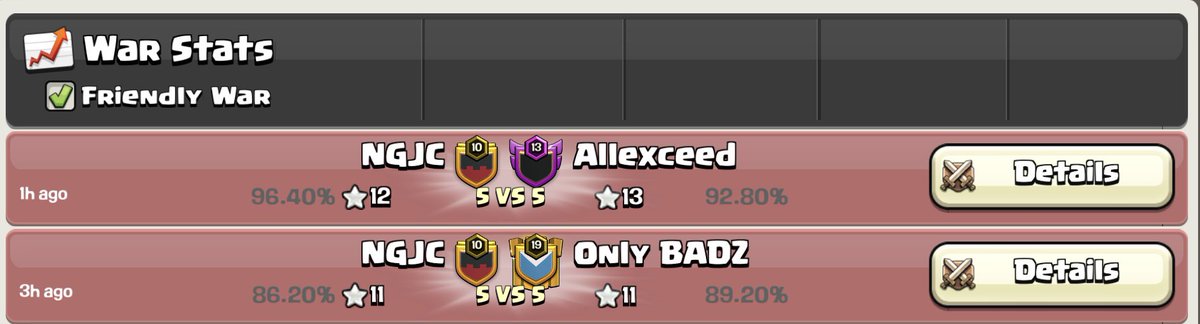 Winners of hearts🙏 (1500$)

Unfortunately, we didn't make it any further.
Thank you very much for all the nice comments in the stream, we definitely felt your support!

Ty NGJC for all the trust you gave me!

3/3 Deffs for me🫡

🔗 link.clashofclans.com/en?action=Open…