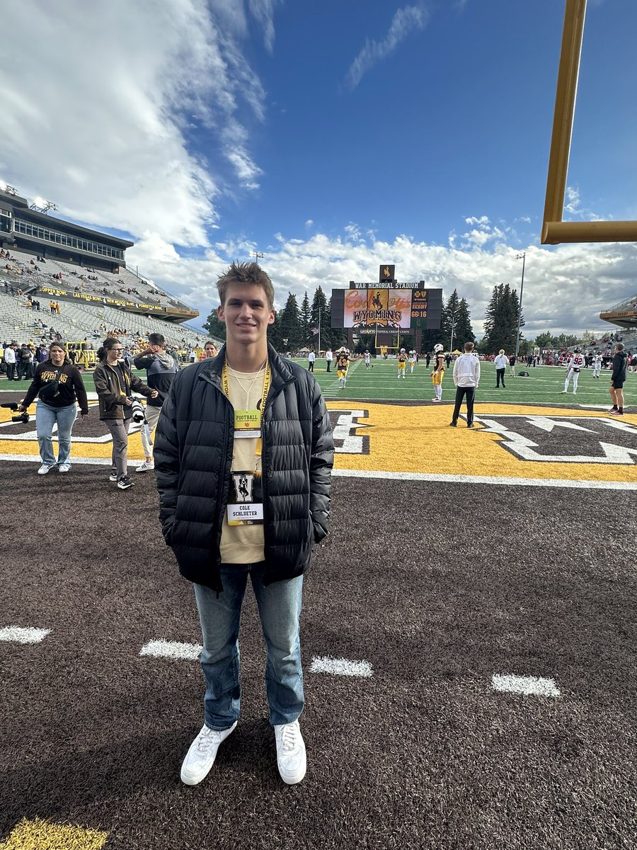 Cole Schlueter (@cole_schlueter) on Twitter photo Great day at The War. Thanks <a href="/JaySawvel/">Jay Sawvel</a> <a href="/Coach_SBMoore/">Shannon Moore</a> <a href="/JamoBrown_/">Jamison Brown</a> for an awesome experience.
<a href="/wyo_football/">Wyoming Cowboy Football</a> <a href="/WyoFBRecruiting/">Wyoming Football Recruiting</a> <a href="/Im_Schmidty/">Ian Schmidt</a> Great day at The War. Thanks <a href="/JaySawvel/">Jay Sawvel</a> <a href="/Coach_SBMoore/">Shannon Moore</a> <a href="/JamoBrown_/">Jamison Brown</a> for an awesome experience.
<a href="/wyo_football/">Wyoming Cowboy Football</a> <a href="/WyoFBRecruiting/">Wyoming Football Recruiting</a> <a href="/Im_Schmidty/">Ian Schmidt</a>