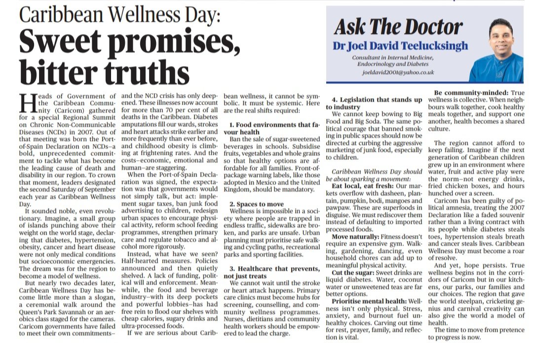 #CaribbeanWellnessDay 2025
The fight vs NCDs continues...