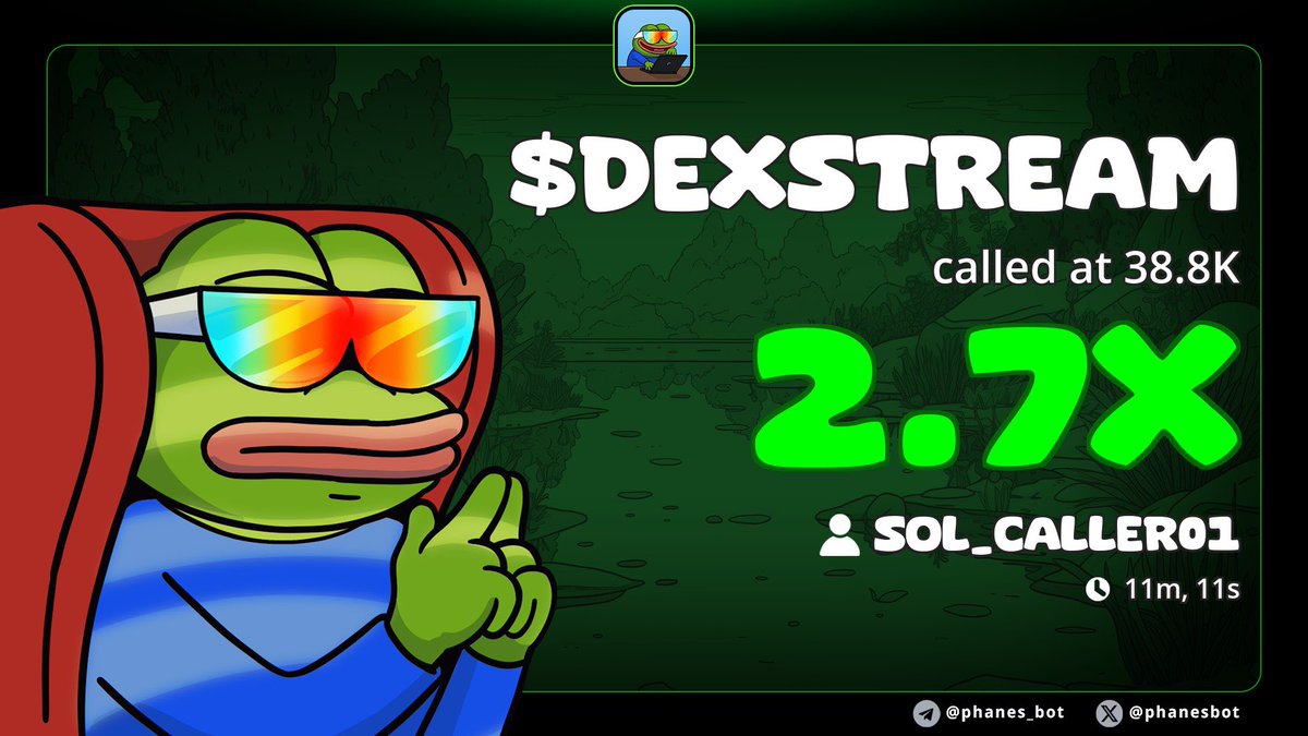 sol_lord111's tweet photo. Approaching 3x Profits from #Dexstream / $Sol
CA>>
HgCfR7kXUREmVTDq9DH6LuKpUSn69qYVZWFPo4Yzpump https://t.co/xHYsOzsYSy