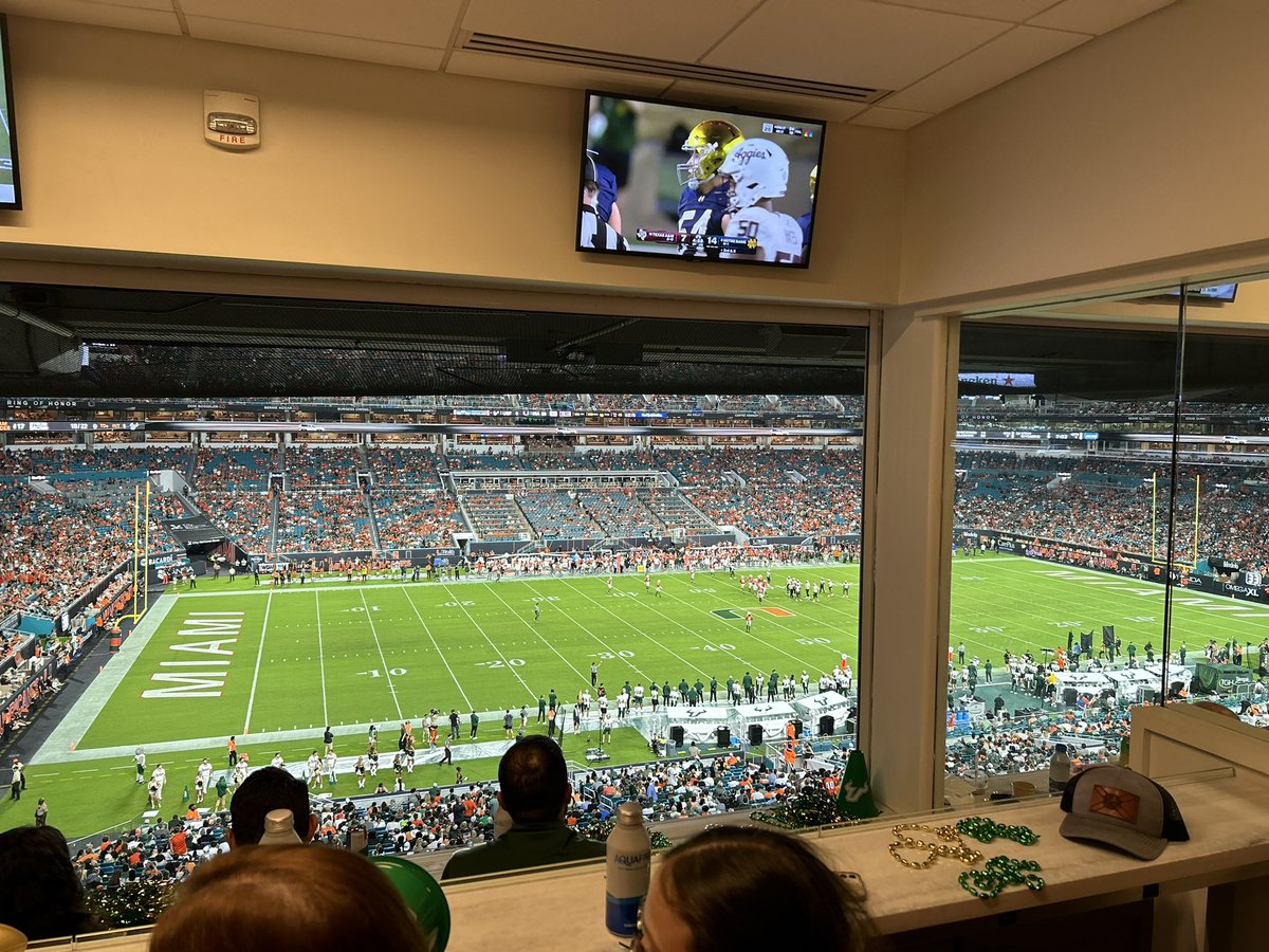 Enjoying a great football game between UM and USF with my good friend Rep. Fabricio and the USF Government Affairs team.