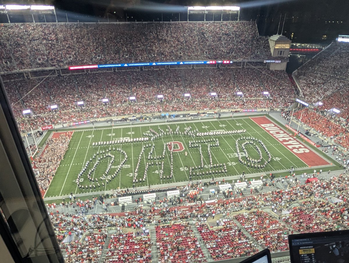 Halftime view from the radio booth #OUOhYeah 👀