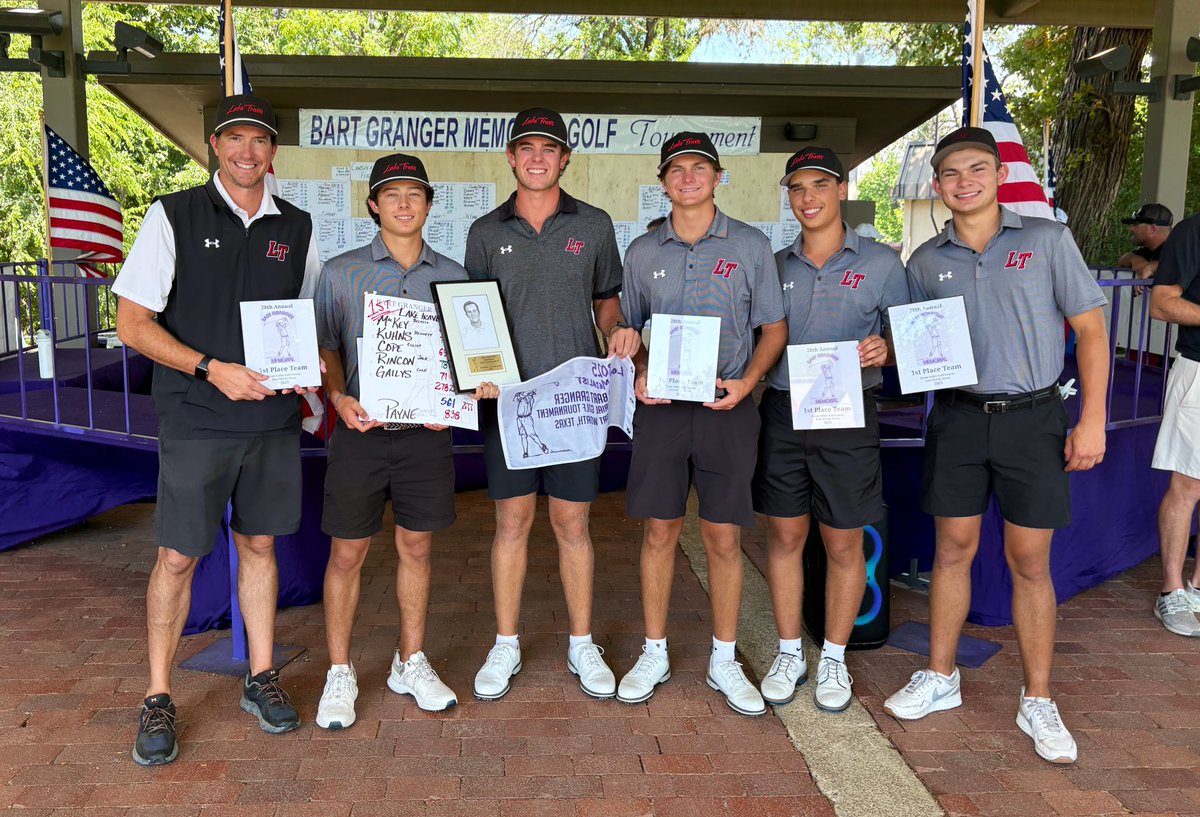 LTCavGolf's tweet photo. 🔴⚔️Cavs Win!!⚔️⚫️ For the 1st time in school history we have won the 52 team Bart Granger Memorial Tournament. S/O to all the guys who fought till the finish. Congrats to Mackey, Bennett, and Elliot on their Top 10 finishes, and Mackey’s Tournament Record -17 par! #JAMODI https://t.co/FYlxlwyIRn