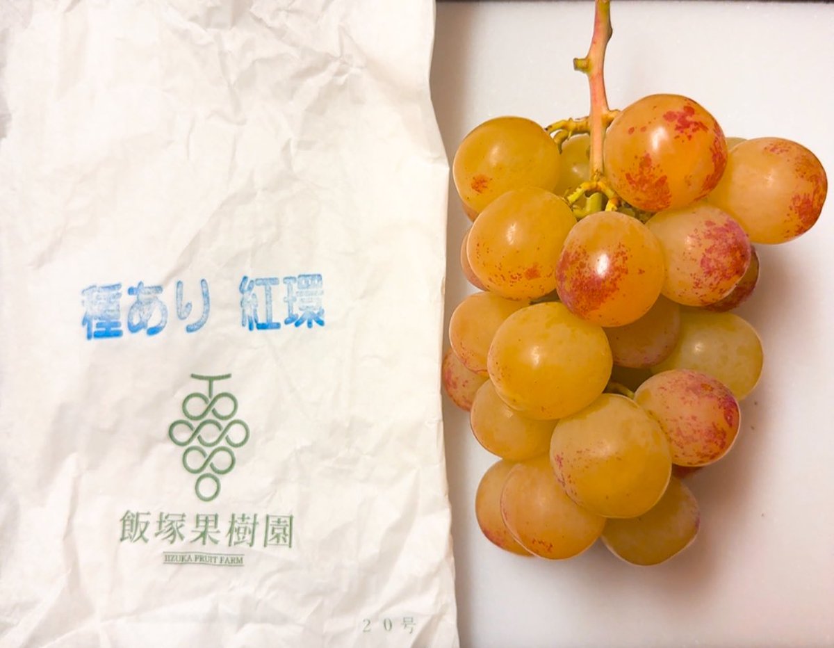 飯塚果樹園さんのぶどうが届いた…！
シャインマスカットと他お任せで4房3種🍇

シャインマスカットのおいしさ次元が違う…とても甘いけどそれだけじゃない…ナガノパープルも大好き品種だからうれしい。紅環は初めましてだけどとてもおいしい！甘さとほんのり酸味で香りよく、これが1番好きかも。