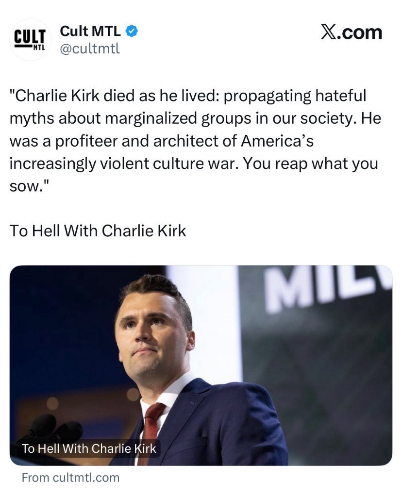 Chadwick100's tweet photo. @cultmtl You people should be shut down. You have no business being in media https://t.co/NxWX4tRPni