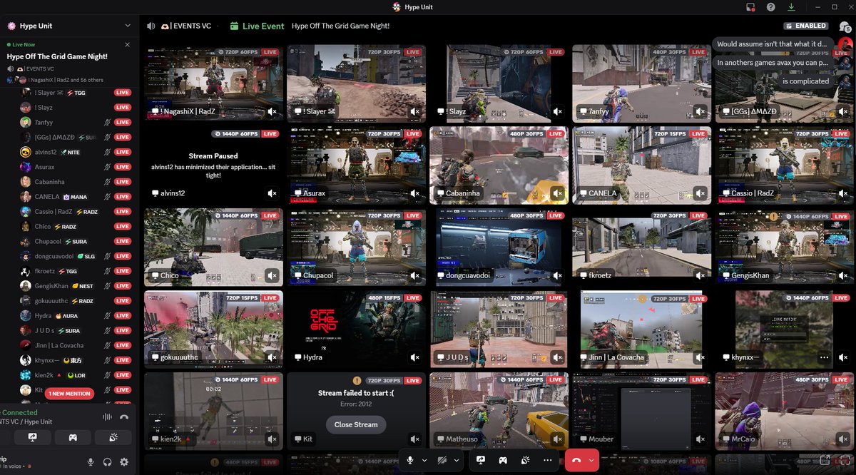 THIS IS HOW WE #BRINGTHEHYPE ⚡️

Our biggest @PlayOffTheGrid Game Night yet, peaking at 65+ Gamers, Creators &amp; Degens packed in the Hype Discord.

Shoutout to all the legends who pulled up. Claim those AVAX prizes &amp; KEEP GAMING STRONG! 🔺