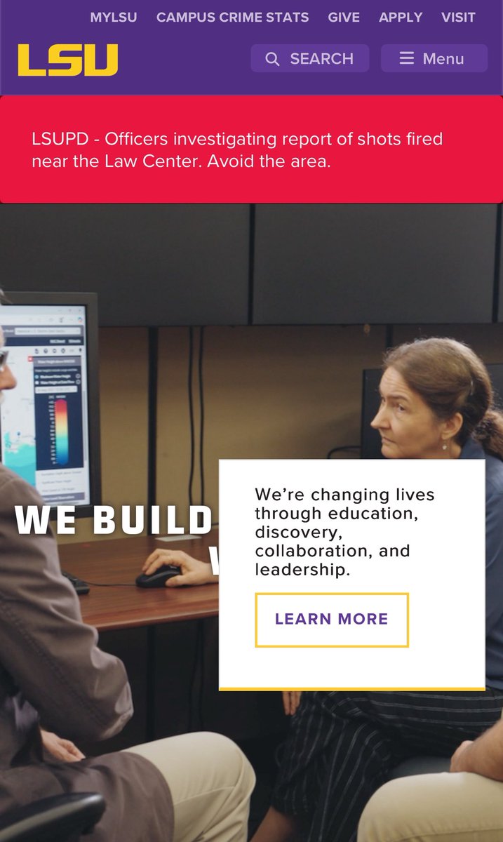 BREAKING: Police are investigating reports of shots fired near LSU’s Law Center. Students and staff are being urged to avoid the area.

An LSU football game is currently underway at Tiger Stadium, which is located across campus from the reported shooting scene.