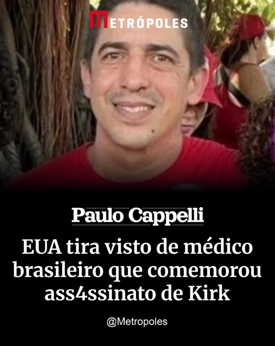 GilsonMachado22's tweet photo. Lembra do médico que celebrou a morte de Charlie Kirk? Além de perder o emprego, também perdeu o visto 🇧🇷✅ https://t.co/zs7bBs4z7V